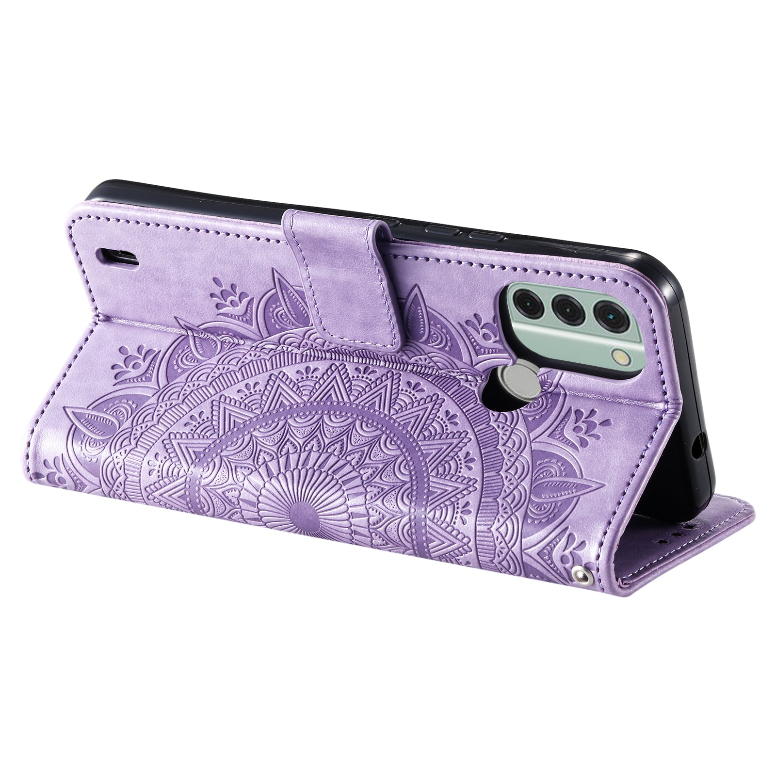 For Nokia C31 4G Mobile Phone Shell Imprinted Mandala Flower Pattern Wallet Stand Phone Cover Case with Strap For Nokia C31 4G Mobile Phone Shell Imprinted Mandala Flower Pattern Wallet Stand Phone Cover Case with Strap